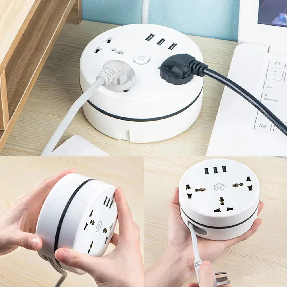 EU Plug AC Outlet Smart Home Power Strip β Multipurpose Electrical Extension Cord with USB Ports & Fast Charging